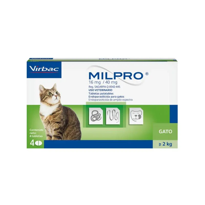 Milpro Cat 2 a 8 KG X 4 Tabletas